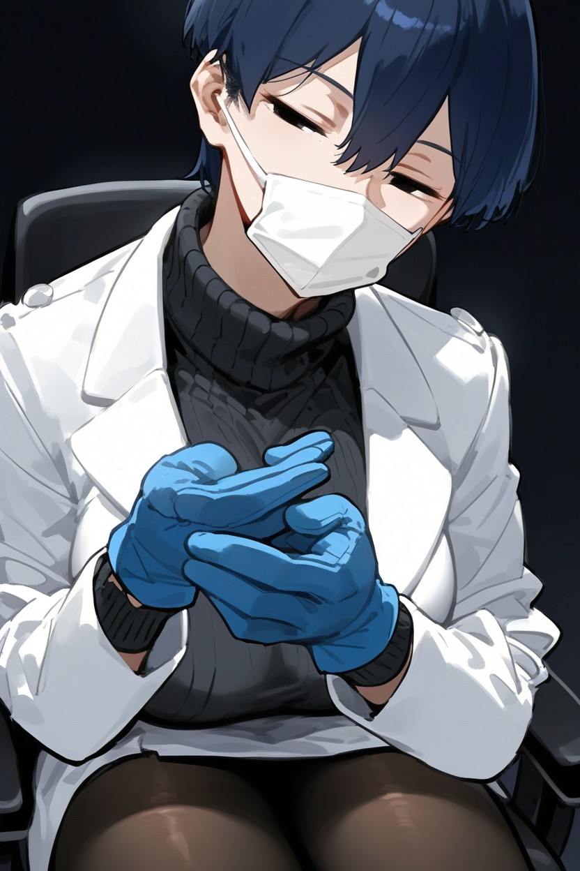 White Coat, Sitting, Petit Body Hentai AI Porn