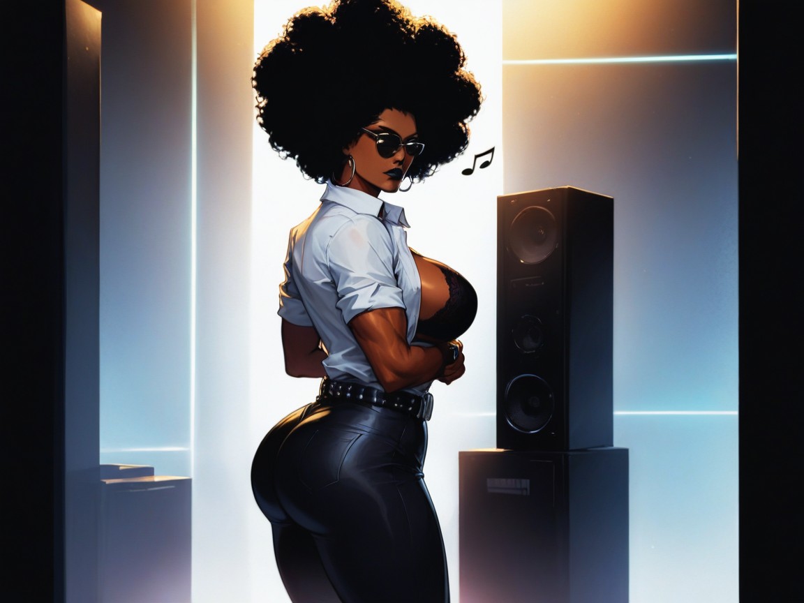 Dark Brown Skin, Arms Crossed, Afterimage Hentai AI Porn