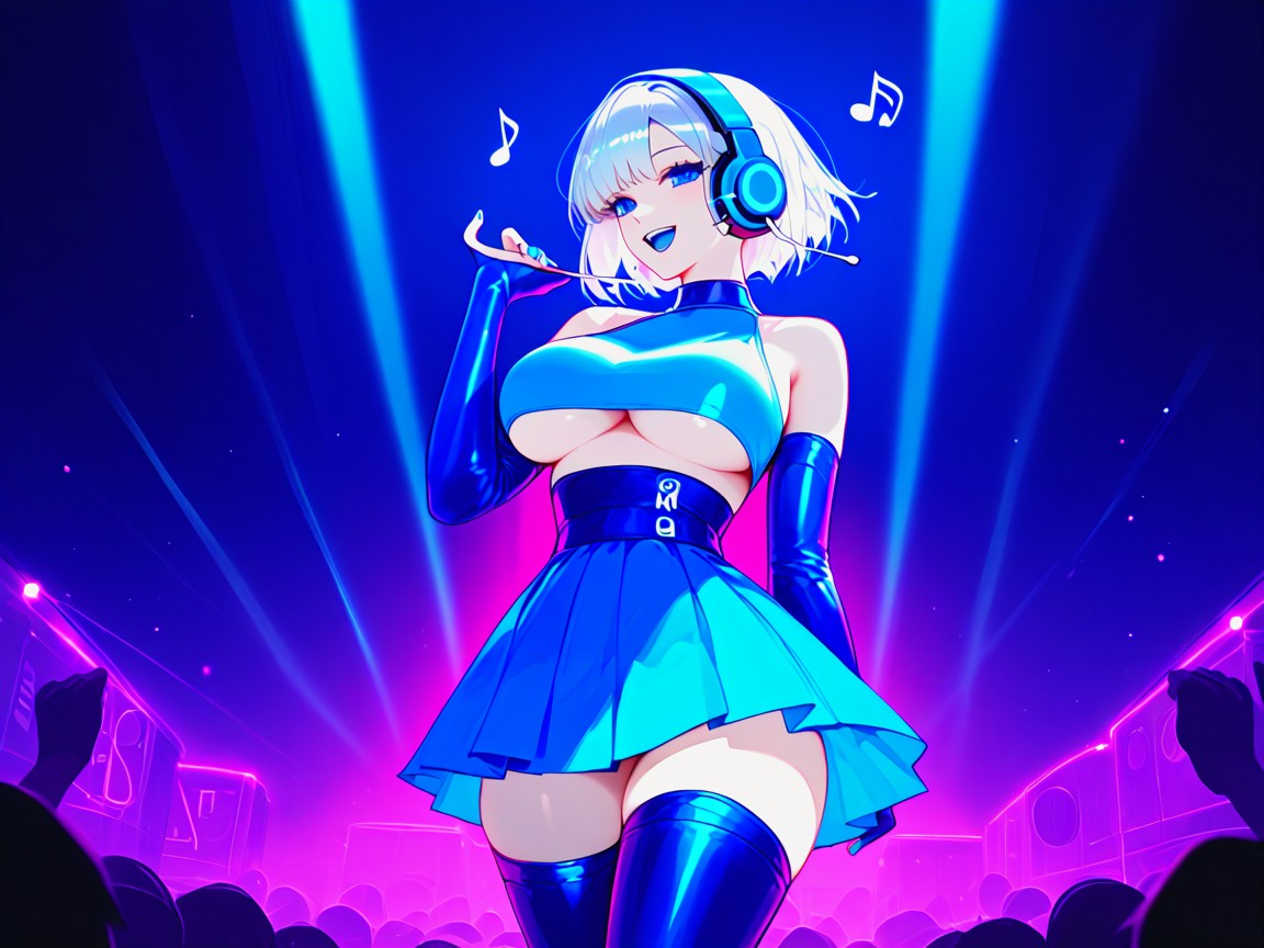Blue Skirt, Blue Eyes, Rounded Ass AI Porn