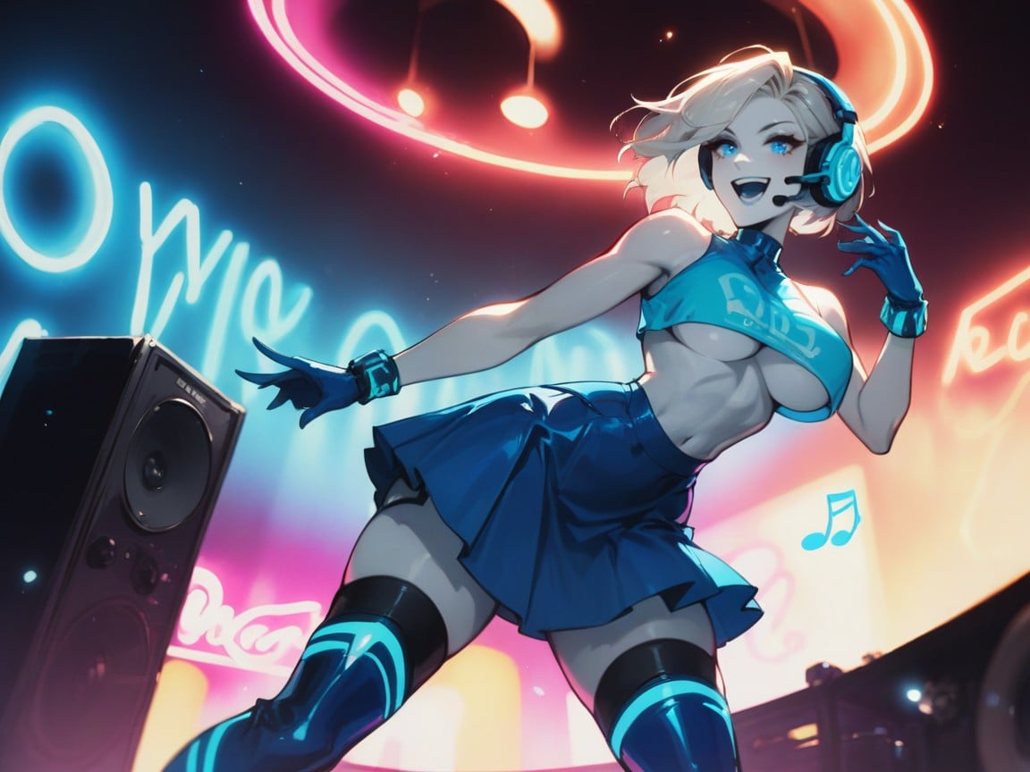 Blue Lipstick, Vocalist, Platinum Blonde Hentai AI Porn