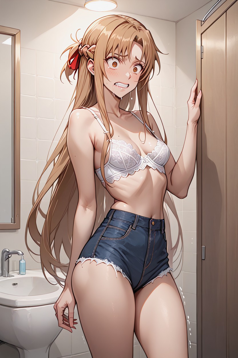 Narrowshoulders, Cubby Stomach, Bathroom AI Porn
