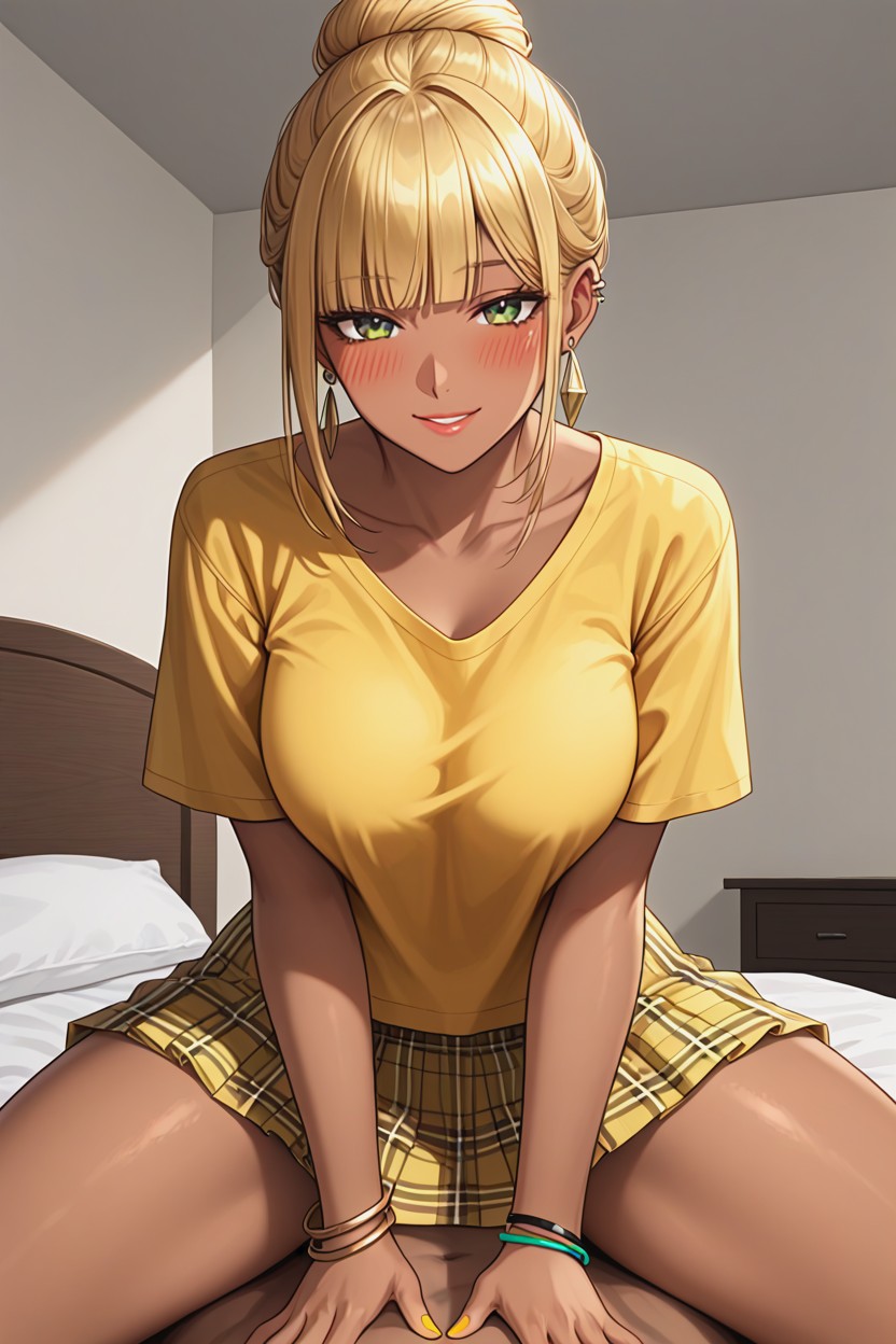 Early Twenties, Messy Bun With Bangs, Bracelet Hentai AI Porn