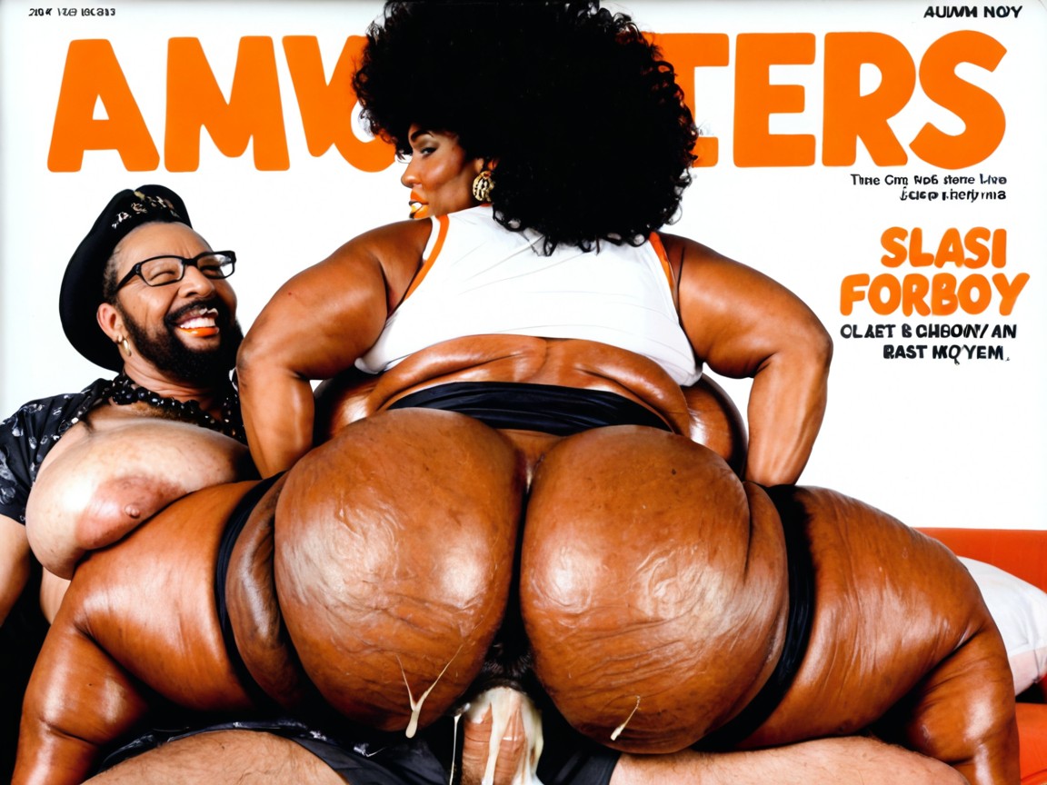 Porn Cover, Black Man, Grey Curly Hair 에보니 AI 야짤