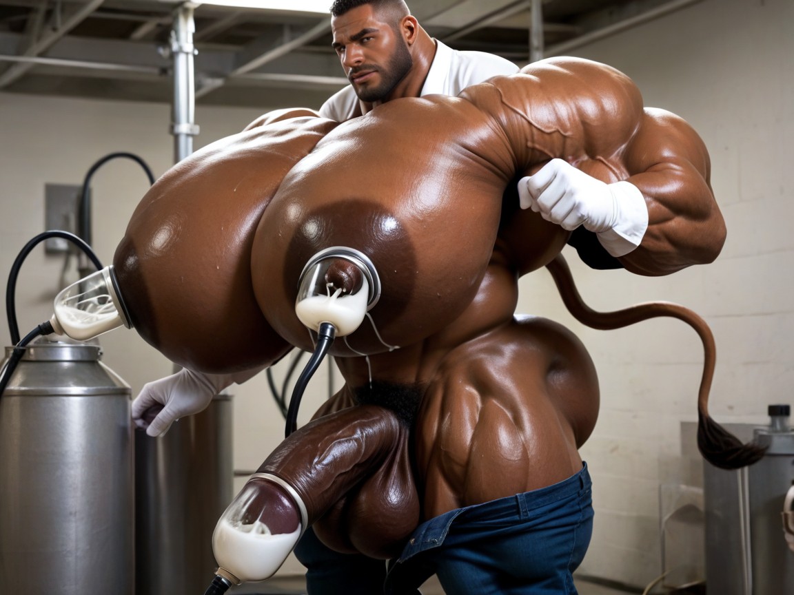 Massive Muscles, Athletic Male, Milking Machine ゲイAIポルノ