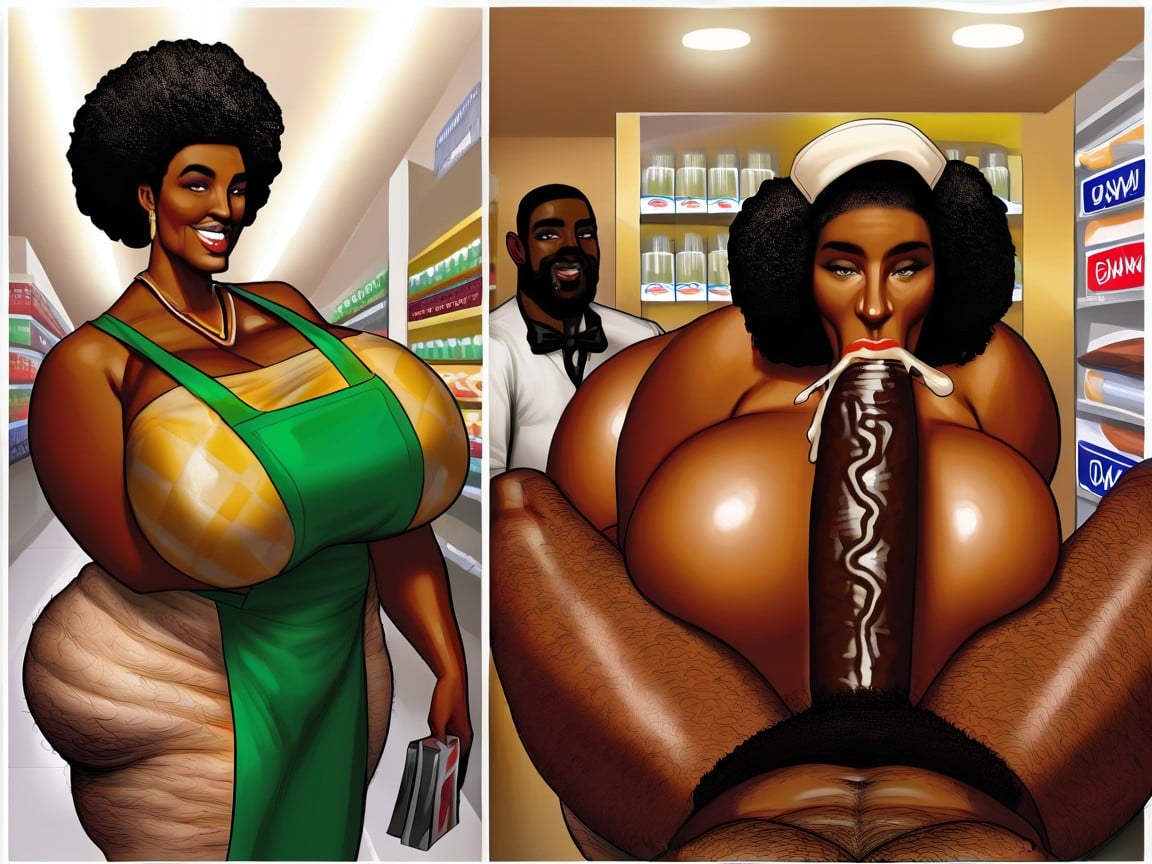 African American Man, Big Black Cock, Wrinkly Body Ebony AI Porn