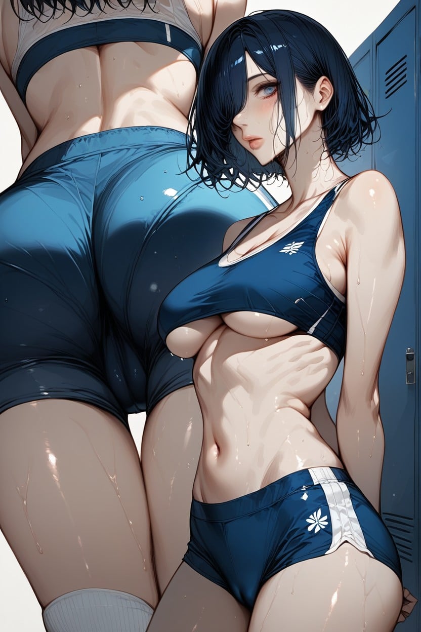 Wet Lips, Snatched Waist, Right Eye Covered Hentai AI Porn