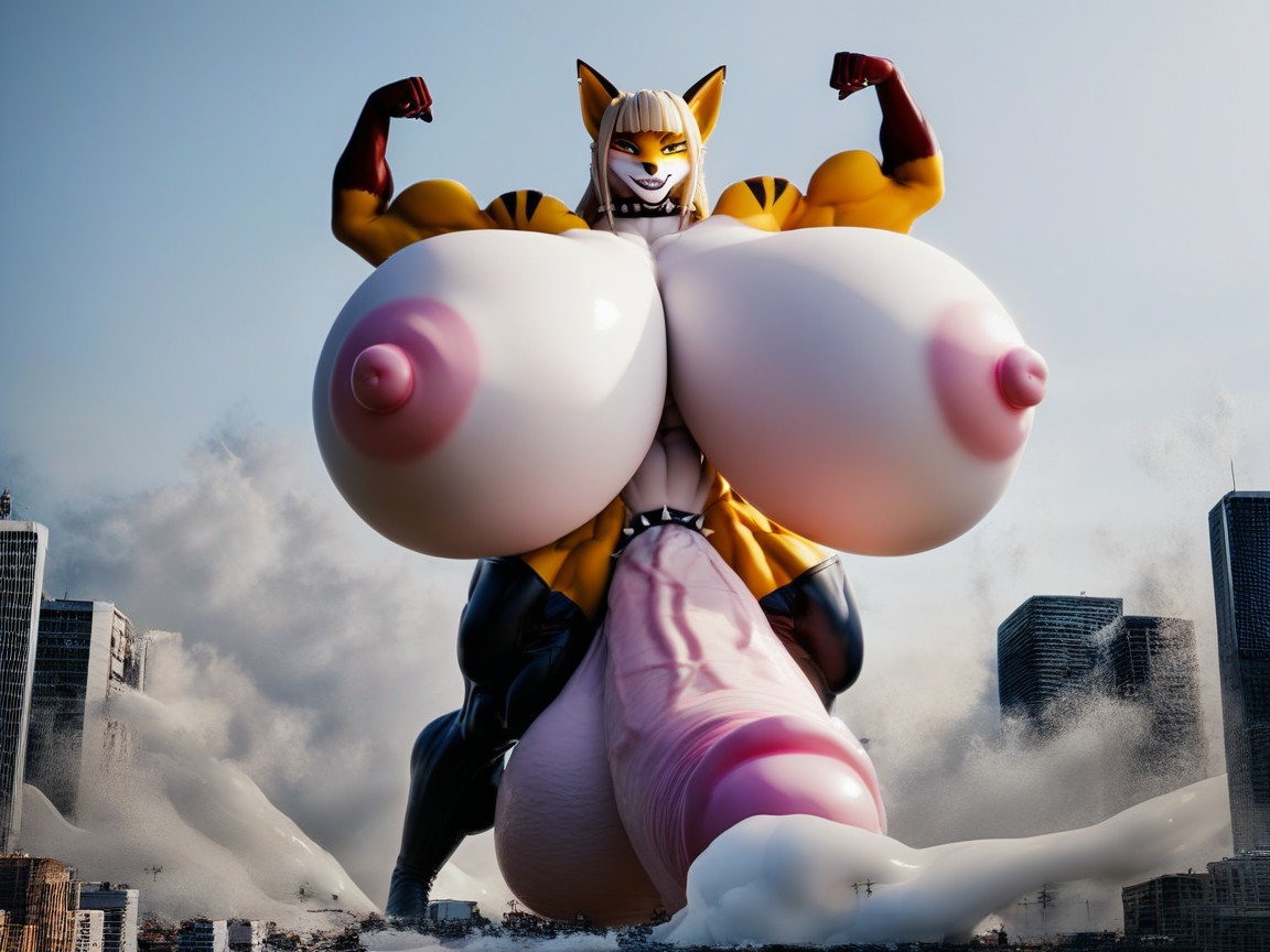 ありえないほど長いハイパーペニス, Holding Cock, Big Boobs ファーリーAIポルノ
