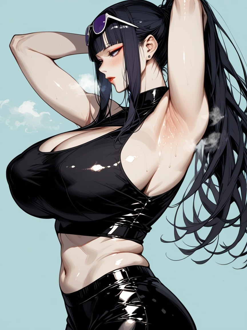 Too Much Plump Breasts And Ass, Large Ass, Most Smooth Straight Neat Hairstyle Hentai AI Porn