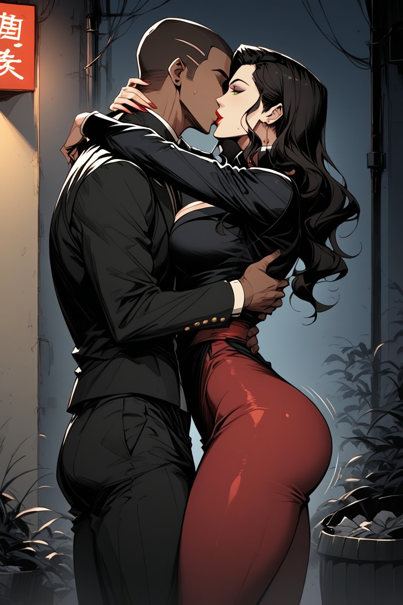 Asami Sato, Motion Lines, Dark Red Pants Hentai AI Porn