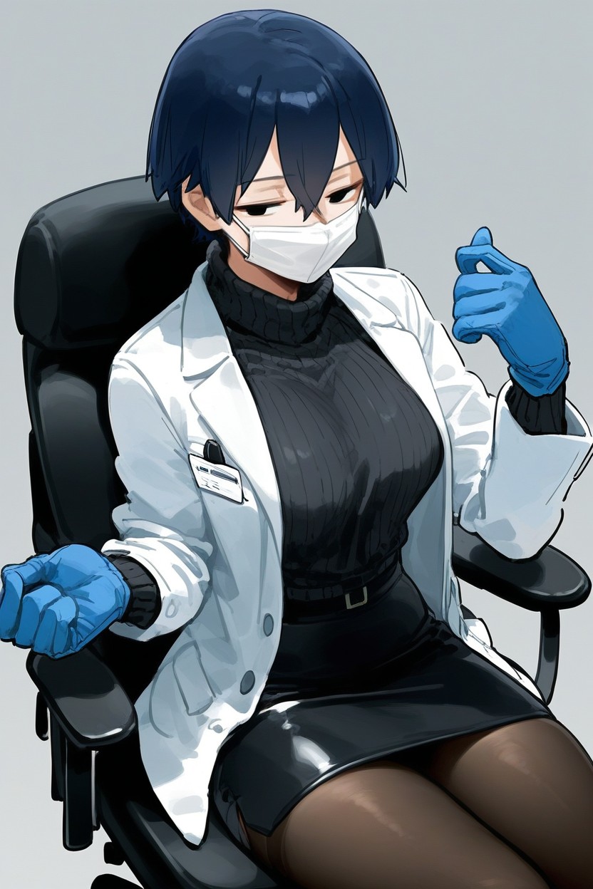 Sit On Office Chair, Open Clothes, Small Ass Hentai AI Porn