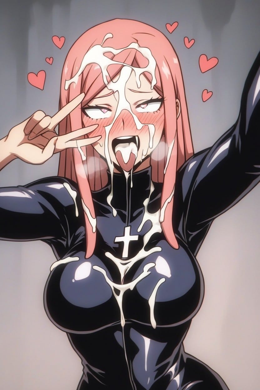 Ahegao, Love Hearts, Peace Sign Hentai AI Porn