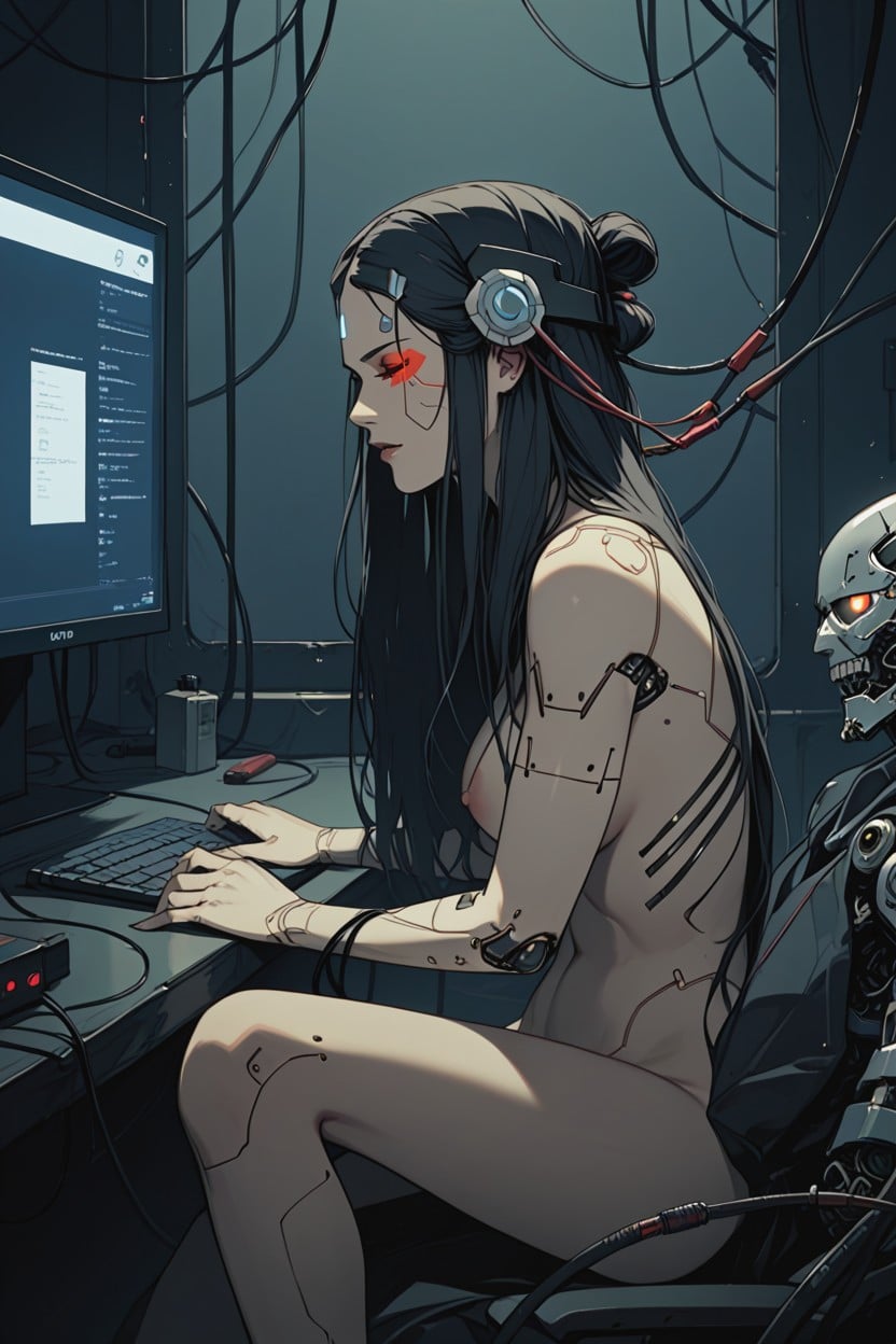 Light Outlines Body Shapes, Naked, Horror Atmosphere Hentai AI Porn