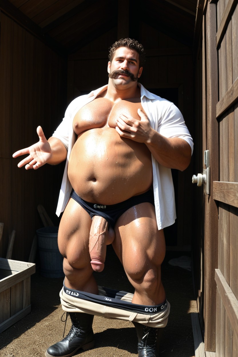 Facing The Viewer, Oversized Cock, Door Closed 게이 AI 포르노