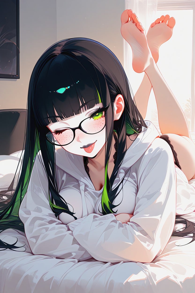 Rounded Breast, Feet Crossed Behind Ass In The Air, 18+ Hentai AI Porn