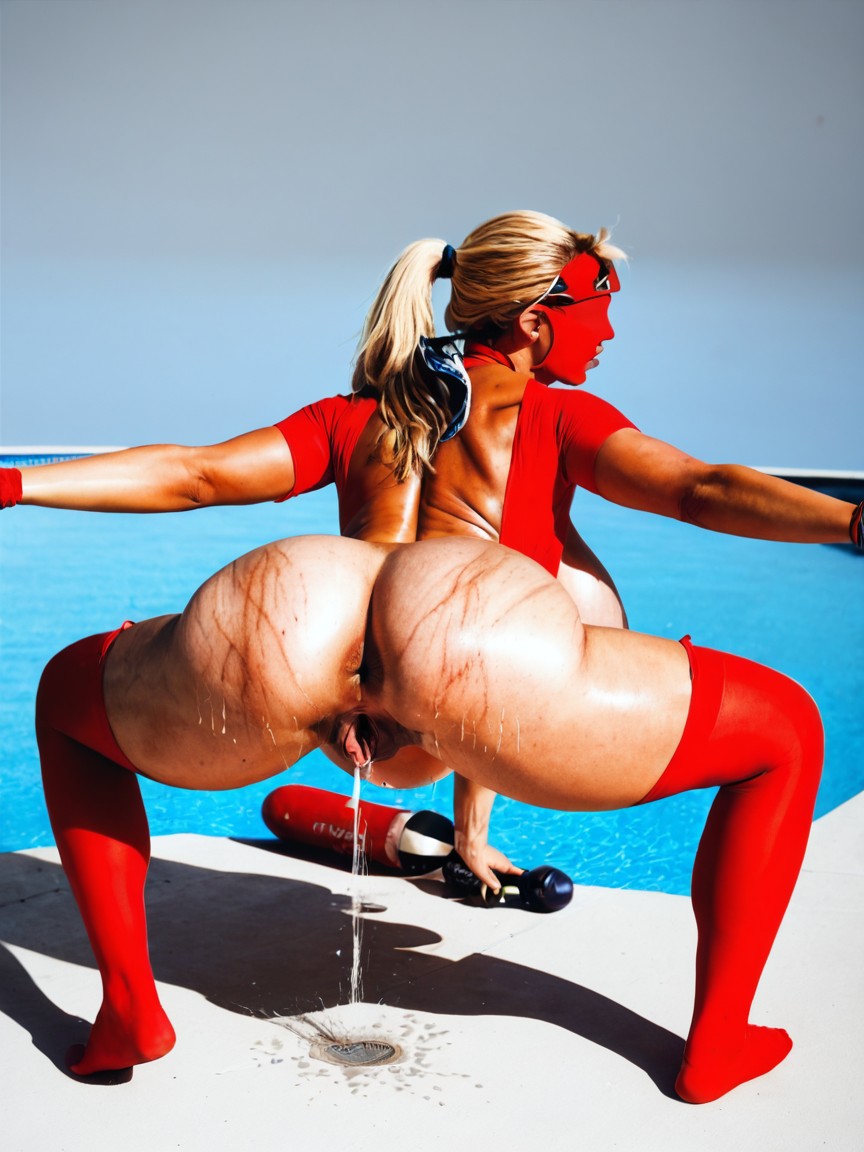 Extremely Wide Hips, Meaty Pussy Lips, View From Behind AI Porn