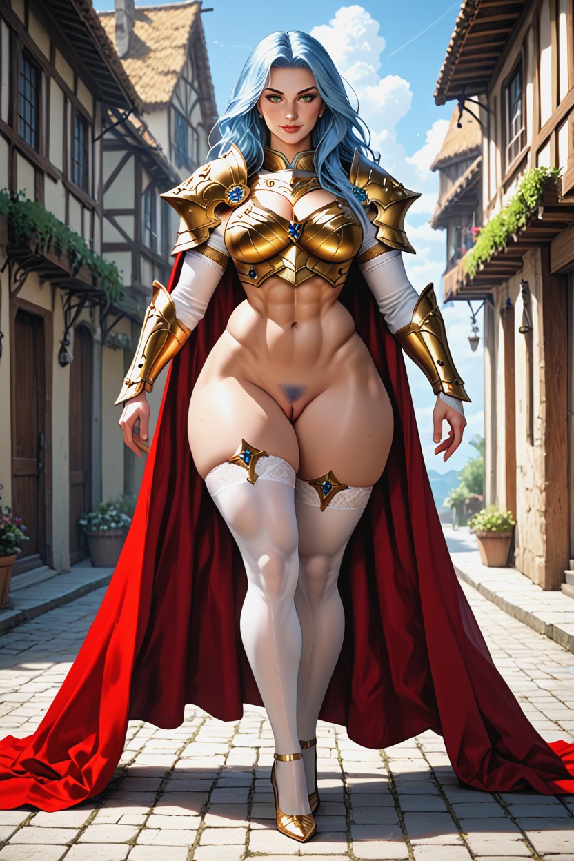 Luxanna Crownguard, Long Hair, Red Cape AI Porn