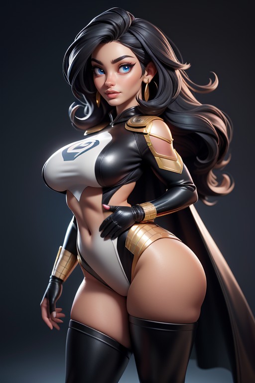 Brown Skin, Superhero, Black African Facial Features Hentai AI Porn