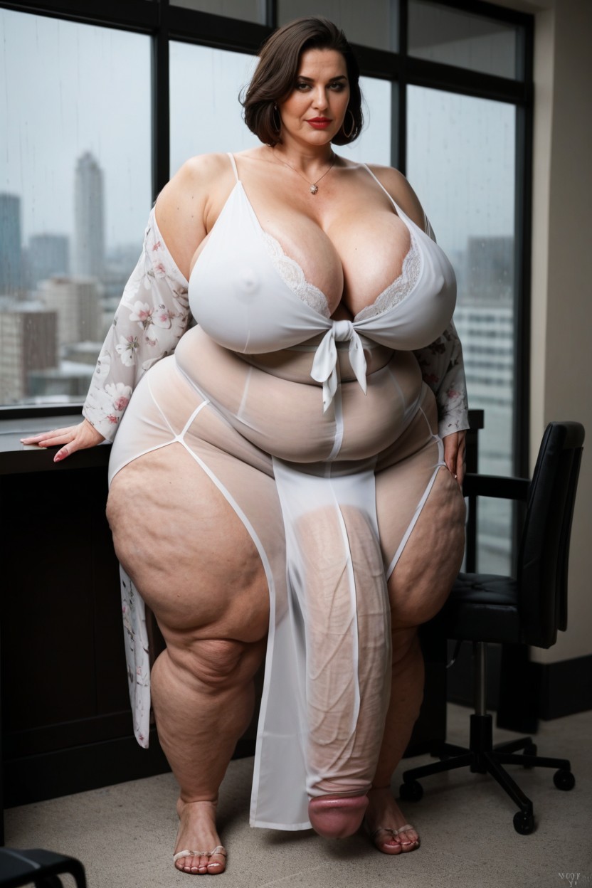 Impossibly Huge Ass, Standing, Massive Breasts AI Porn