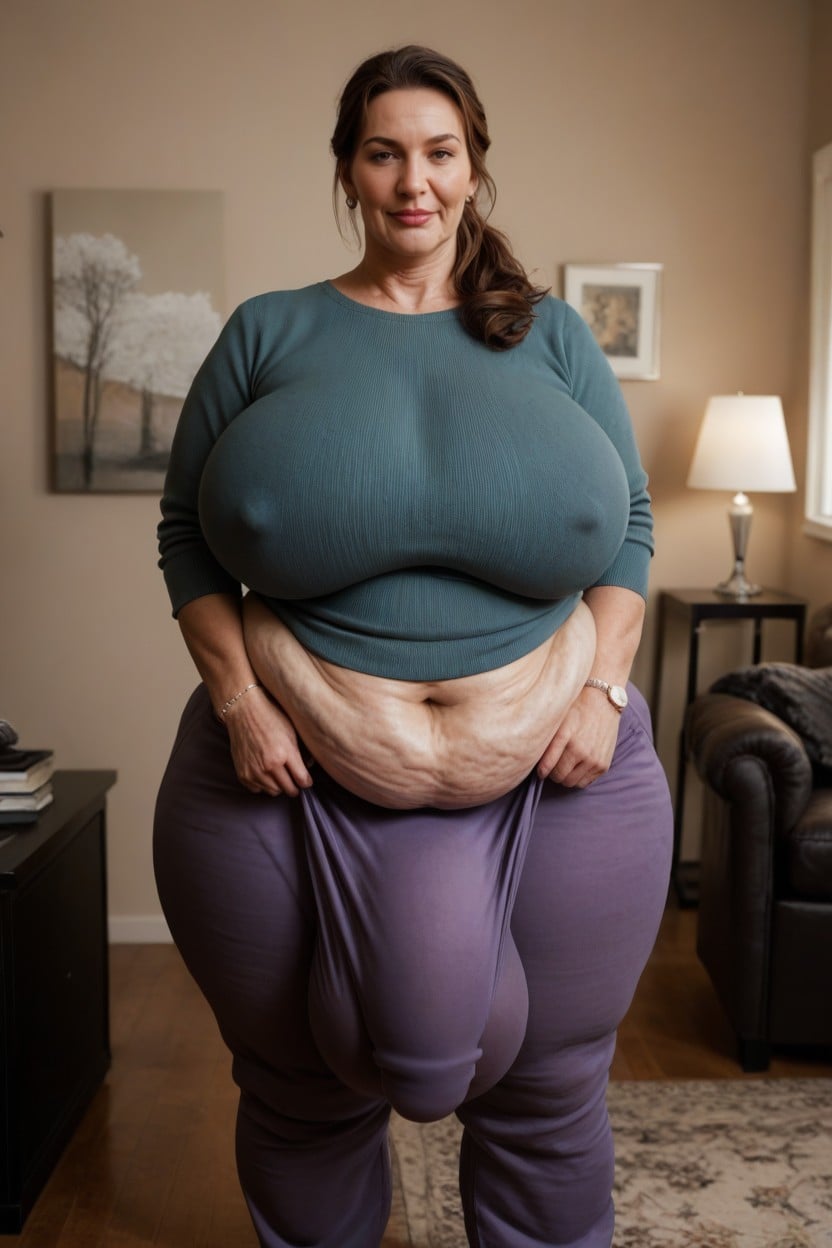 Sweater, 60+, Wrinkles AI Porn