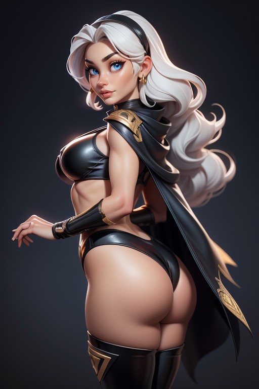 Beautiful Black Woman, Looking Back At Viewer With Sexy Smirk, Bikini Hentai AI Porn