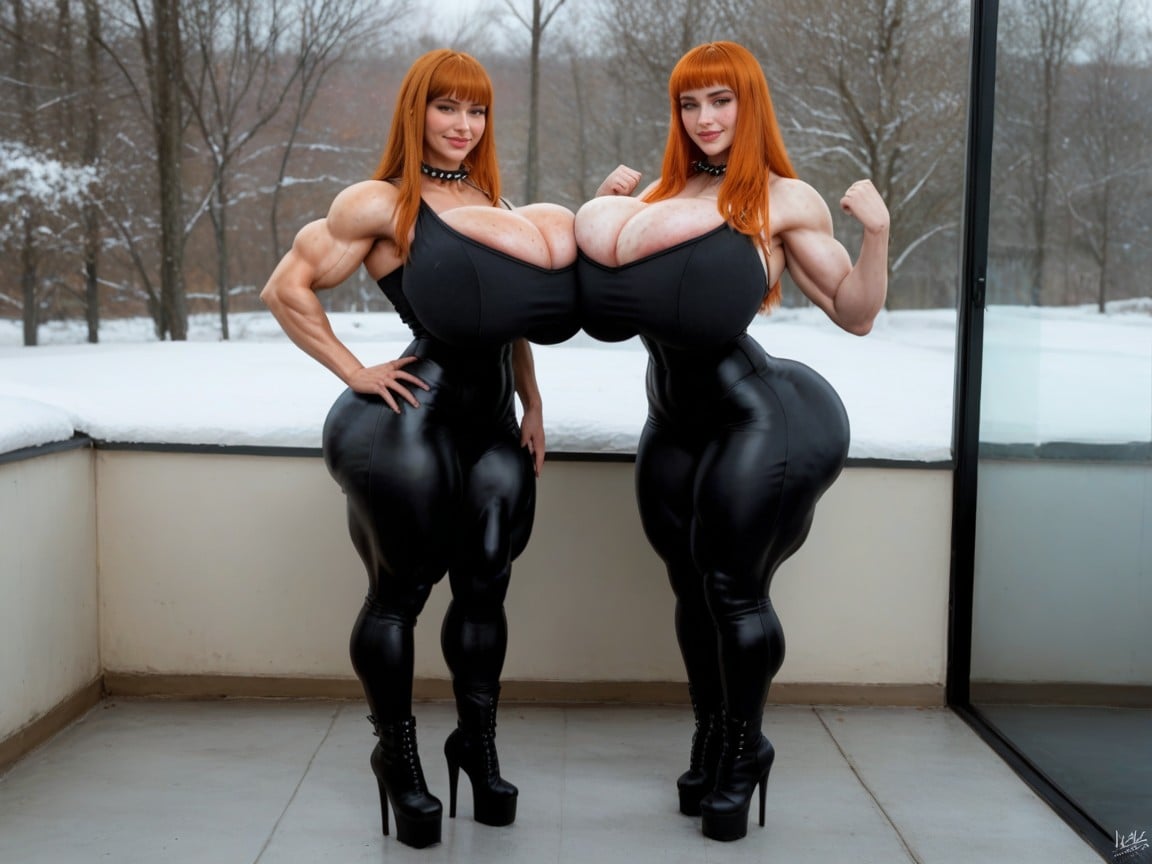 Platform High Heel Boots, Highly Detailed, Long Hair AI Porn