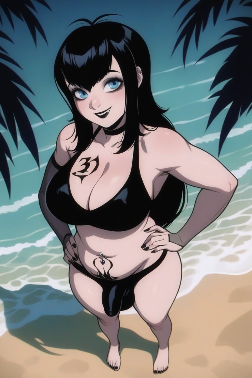 Visible Feet, Big Breasts, Bare Feet AI Porn