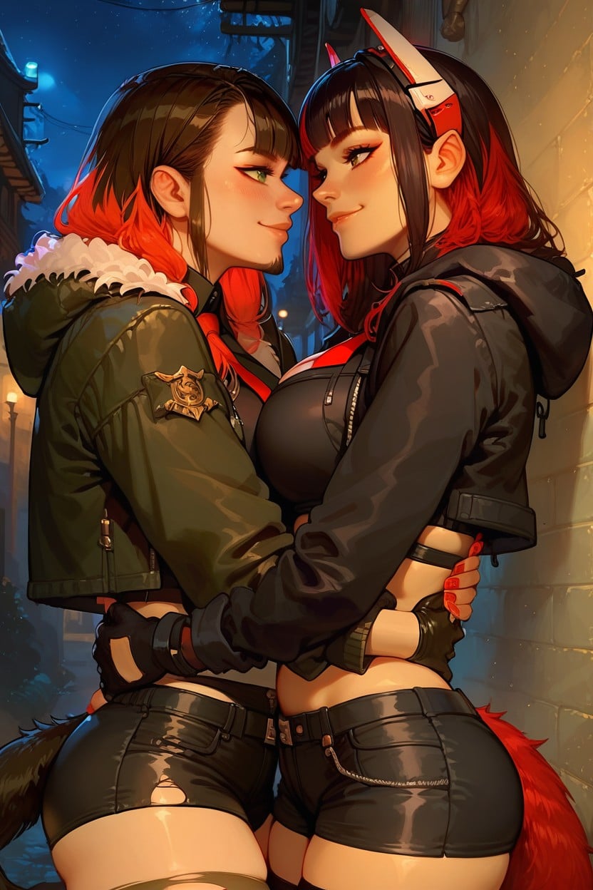 Looking At Another, Bare Arms, Looking At Another Hentai AI Porn