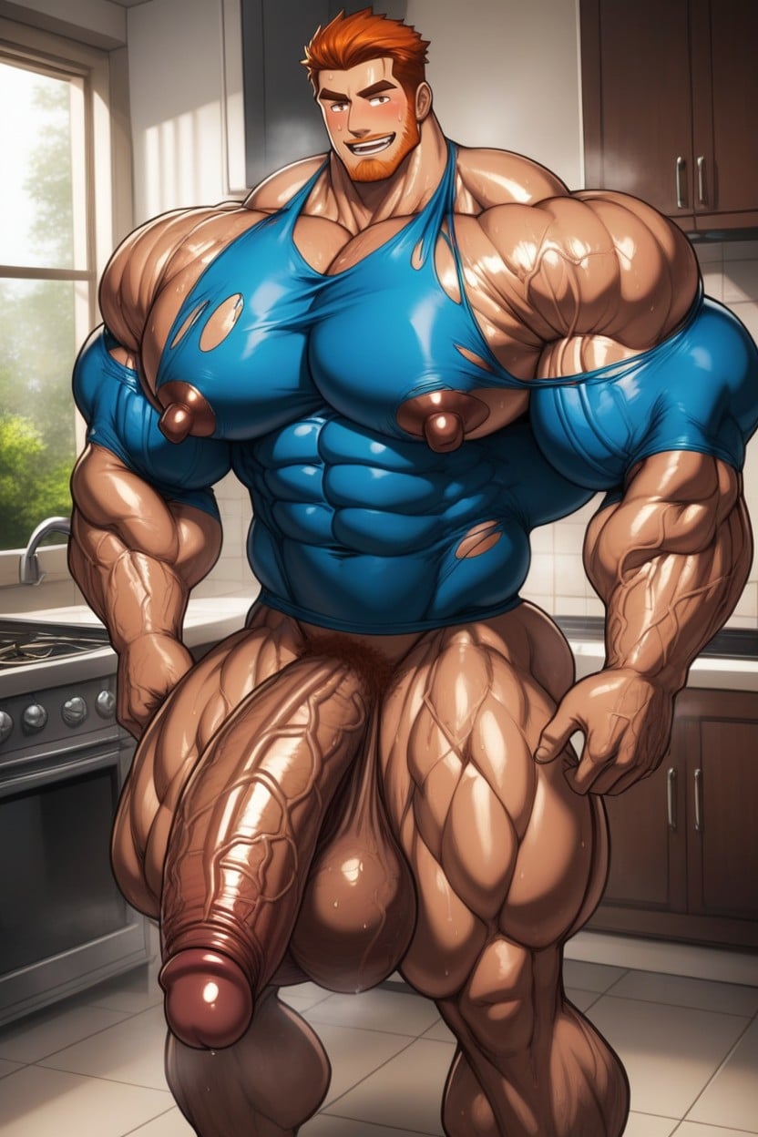 Big Hard Erection, 18+, Thick Biceps AI Gay Porn