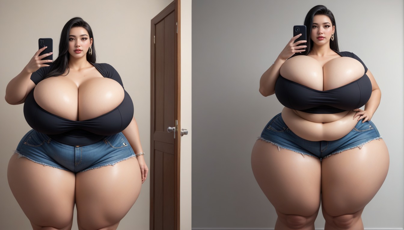The Most Perfect Face, Mega Engorged So Much More Hyper Fatter Engorged Hyper Mega Breasts And Fat Ass, Thick Thighs BBW AI Porn