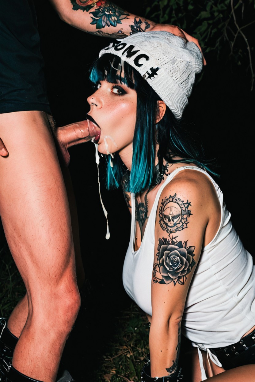 Forest, Piercings, Deepthroat AI Porn