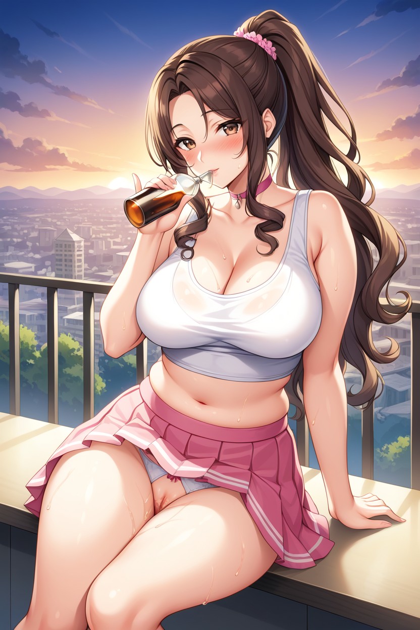 Side View, Anime Style, Big Perfect Breast Hentai AI Porn