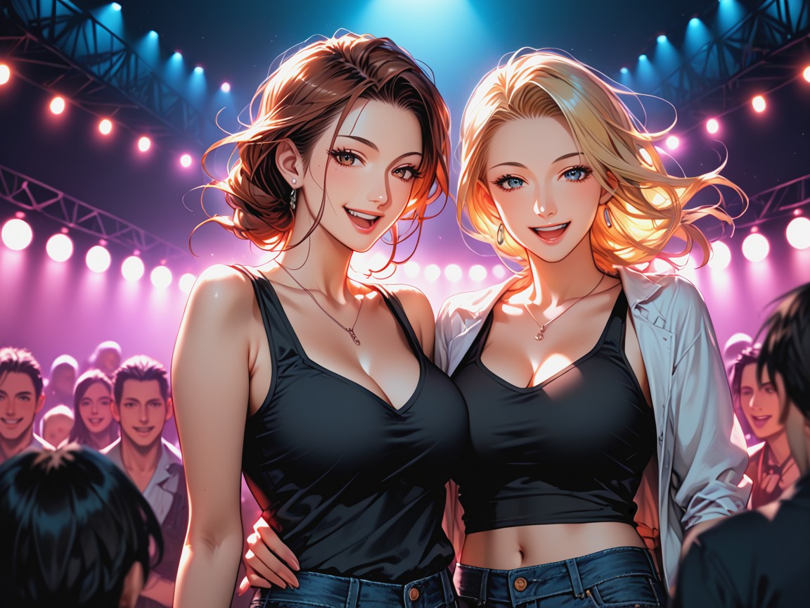 Front View, Jean Shorts, Lights Hentai AI Porn