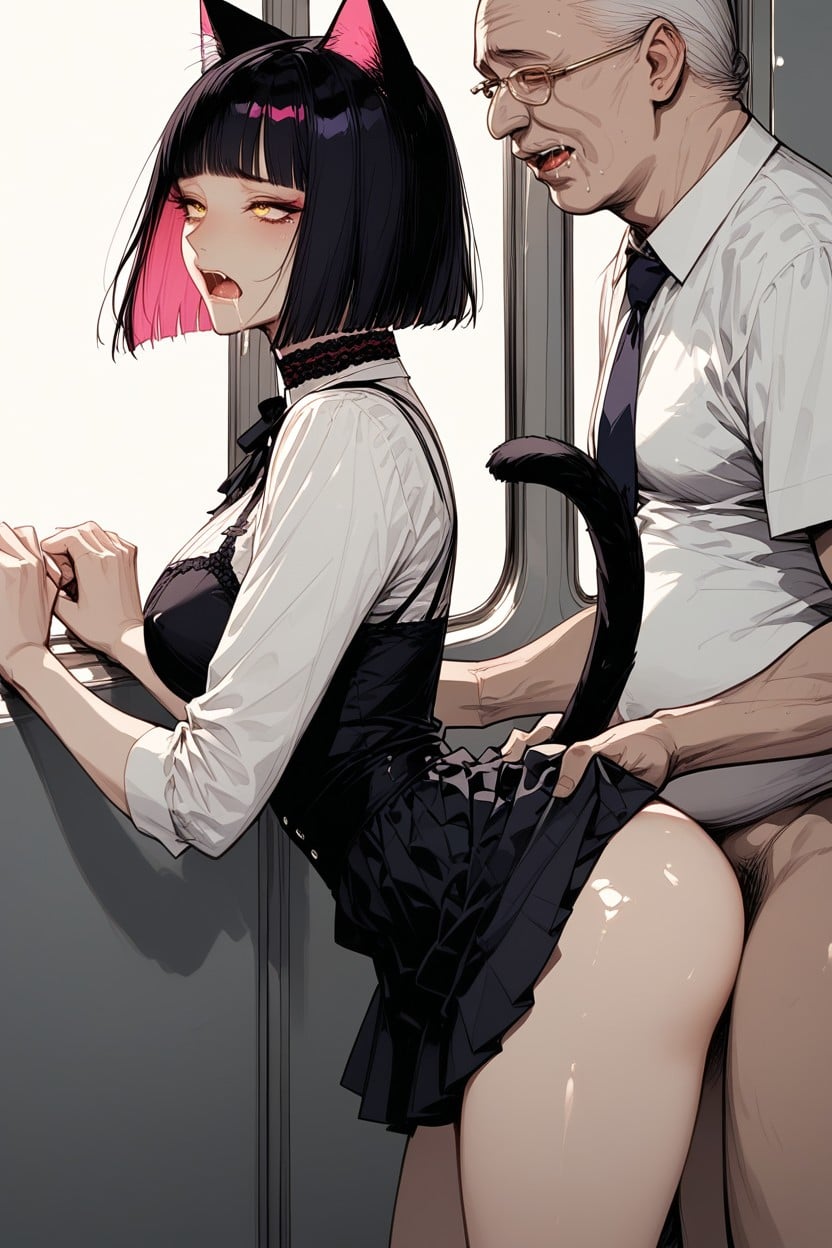 Saliva, Bob Haircut, Orgasm Hentai AI Porn