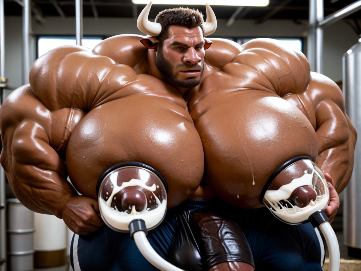 Gay Pornhyper Breasts, Músculos Sobredimensionados, Big Nipples Porno gay IA