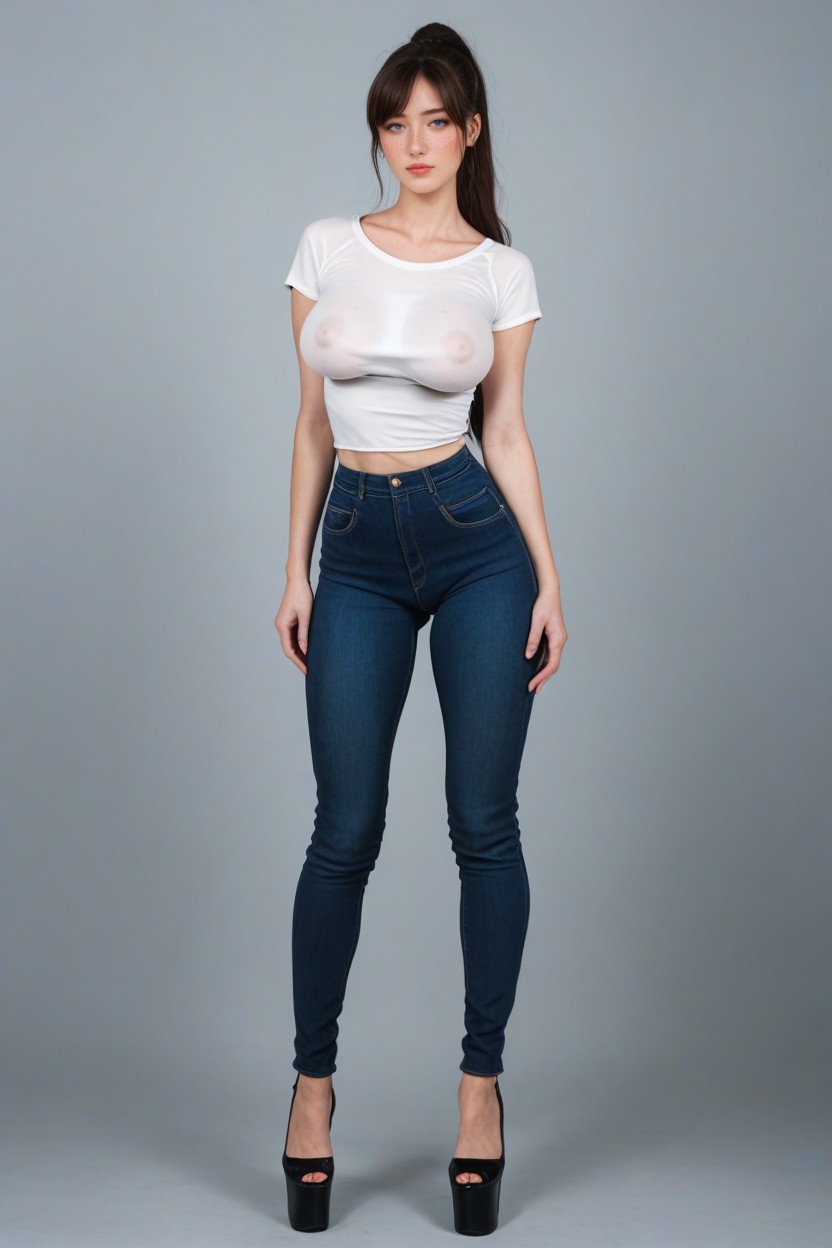 Front View, Casual Clothes, Very High Platform AI Porn