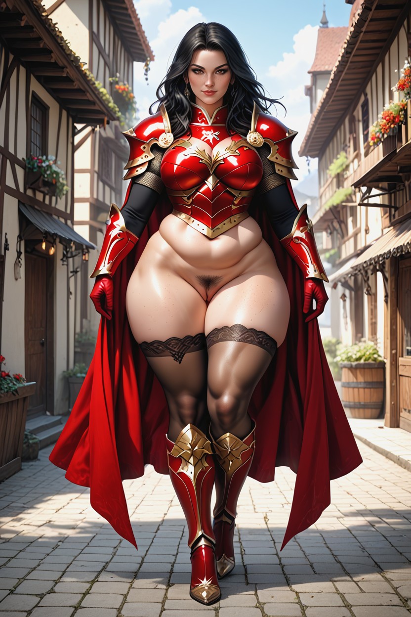 Extremely Large Ass, Red Cape, Almond Eye AI Porn