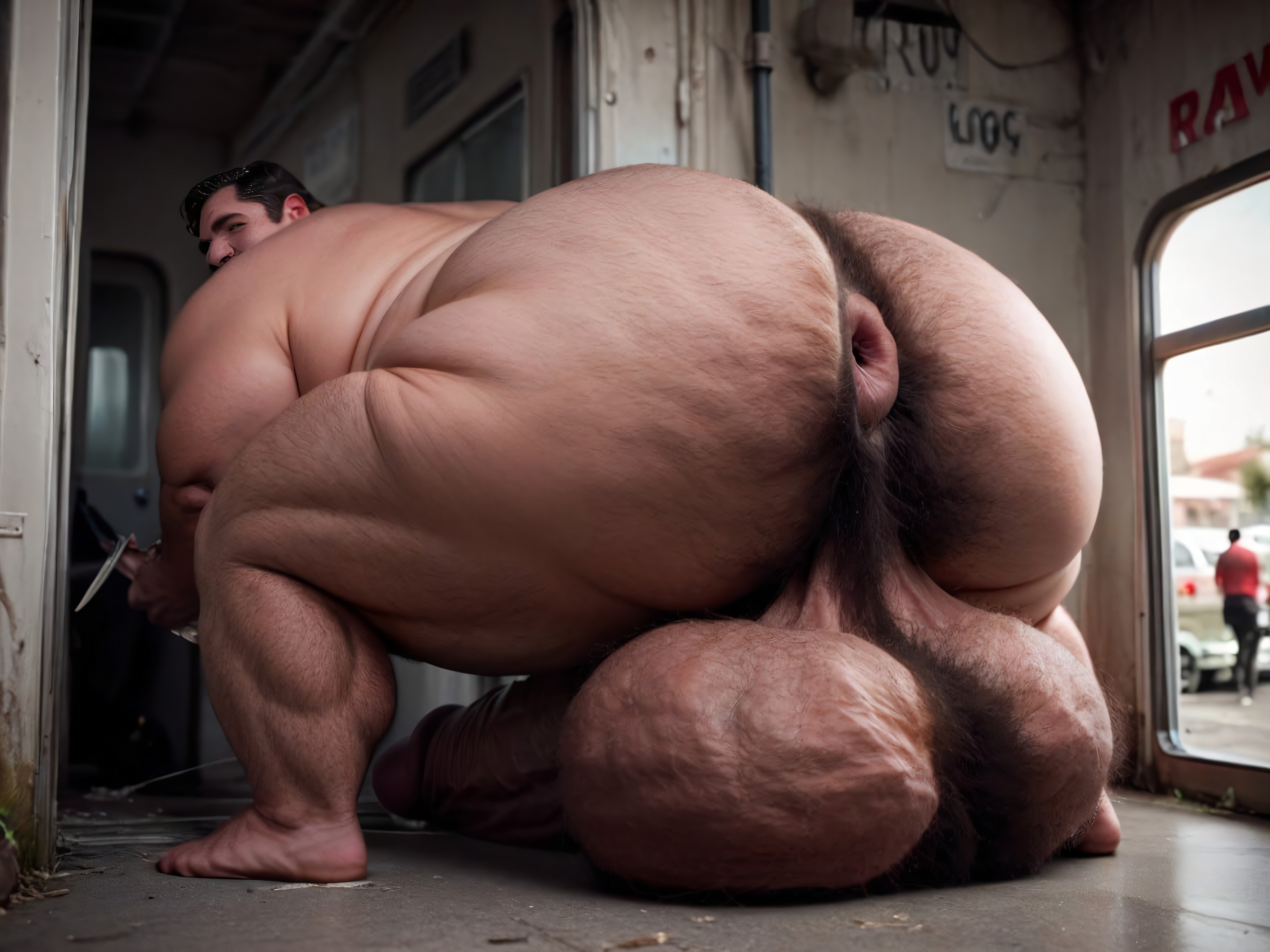 Photorealistic, Hyper Hairy Balls, 18+ AI Gay Porn