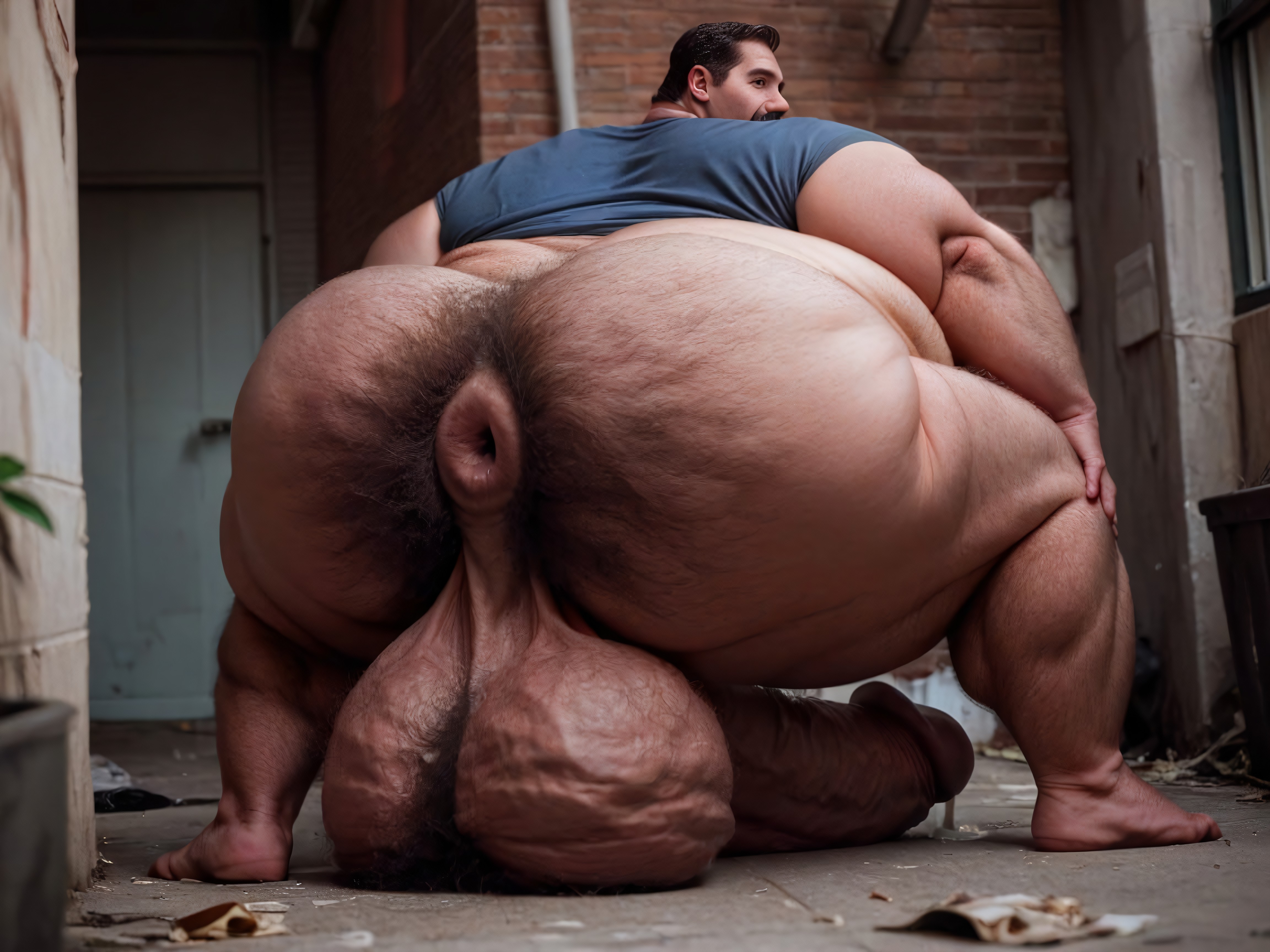 Hyper Pubes, Massive Cock, Masturbating AI Gay Porn