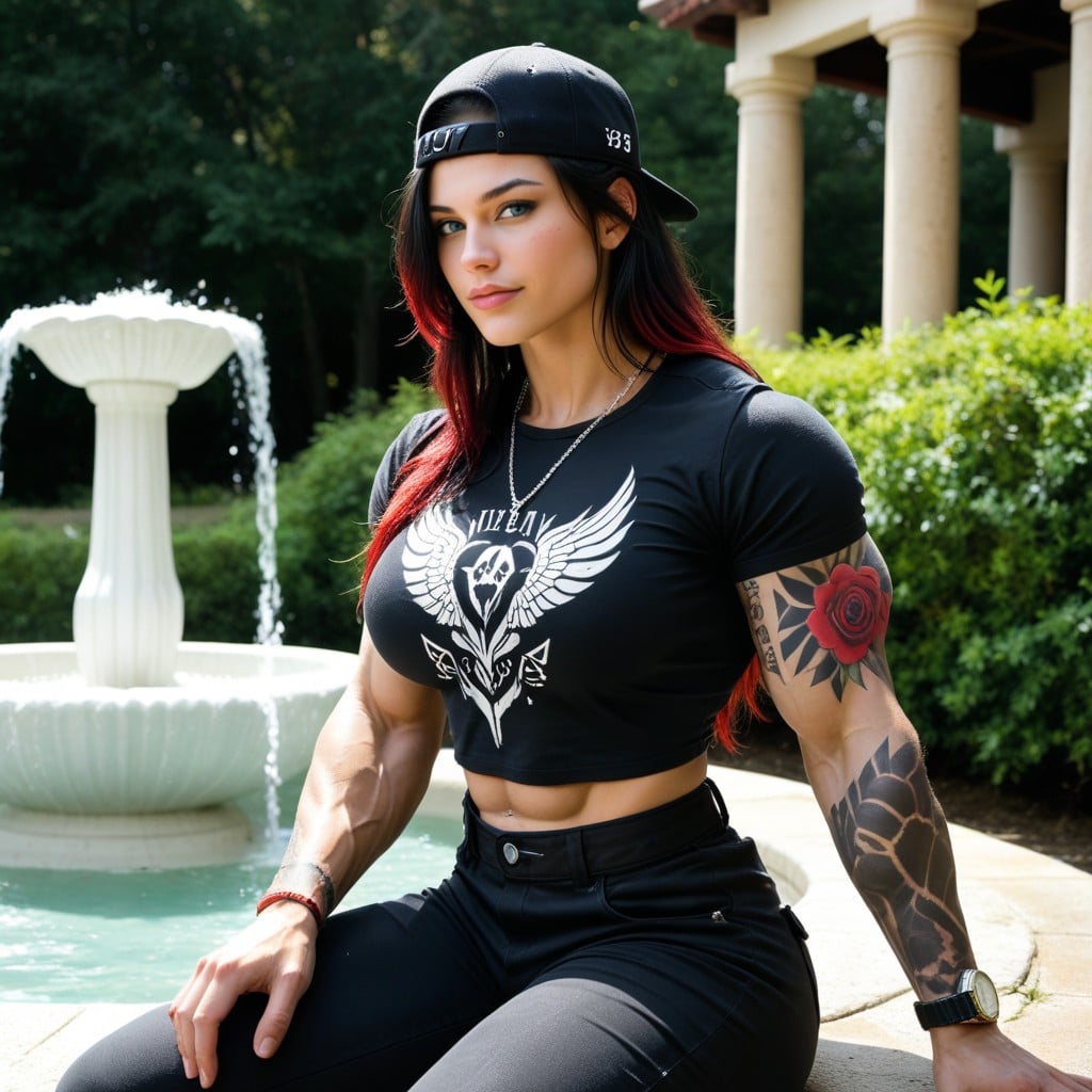Cosplay, Muscular Forearms, Black Shortsleeve T Shirt AI Porn