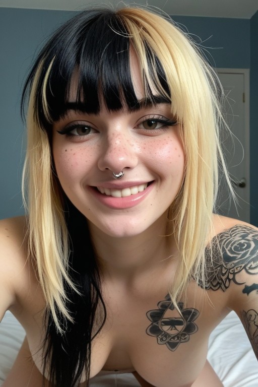 Piercings, Youthfull, Textured Hair AI Porn