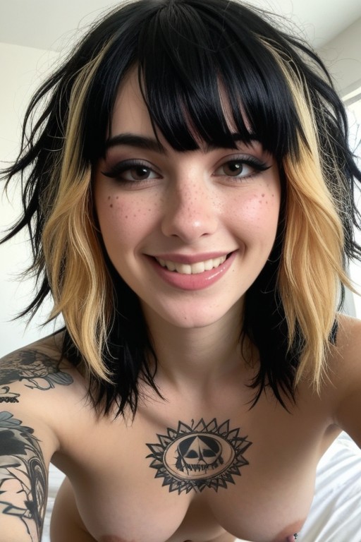 Neck Tattoos, Youthfull, Extreme Slight Build AI Porn