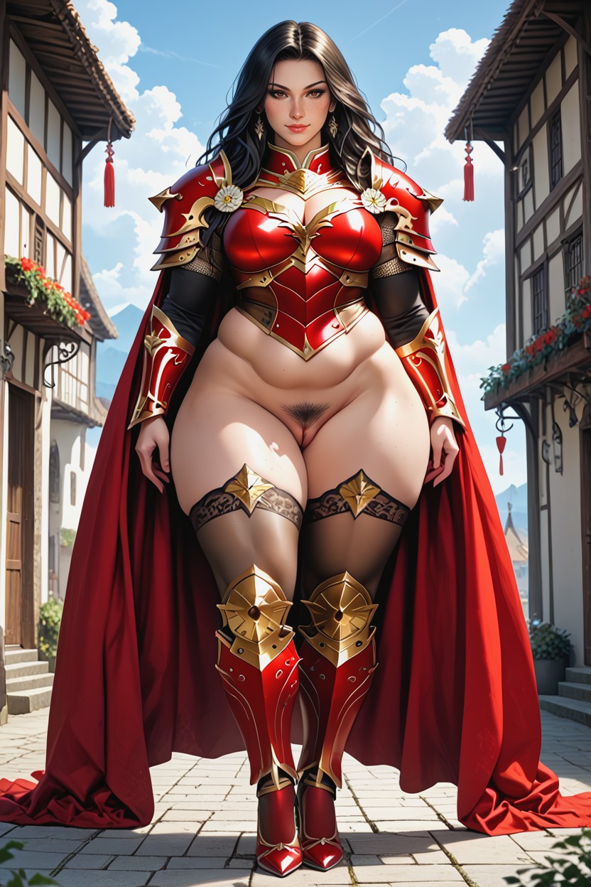 Long Loose Hair, Bbw, Full Body AI Porn