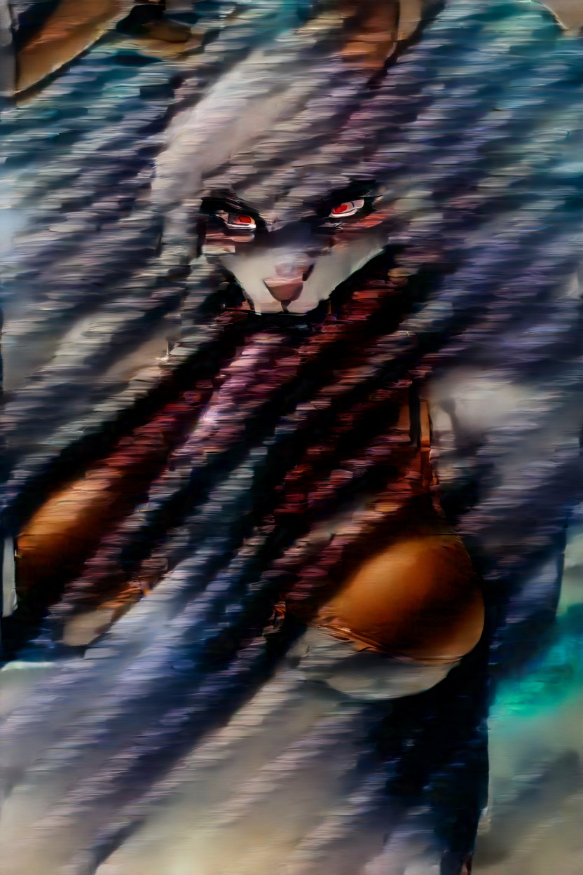 Lips Wrapped Around Cock, Tit Fuck, White Fur Furry AI Porn