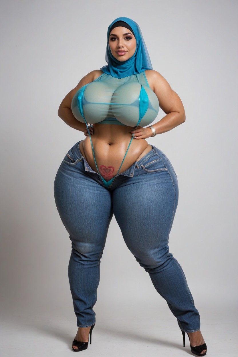 High Resolution, Stiletto Heels That Cover Up To The Thighs, Massive Round Ass Porno IA