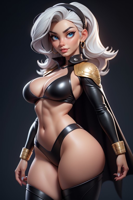 Thick, Gorgeous Black Woman, Large Breasts Hentai AI Porn