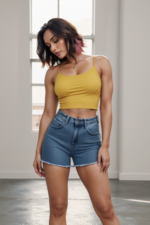 Dora From Dora The Explorer, Catching Rim Light On Her Feet Glossy Candy Pink Stilettos With Knife Heels, Skinny AI Porn