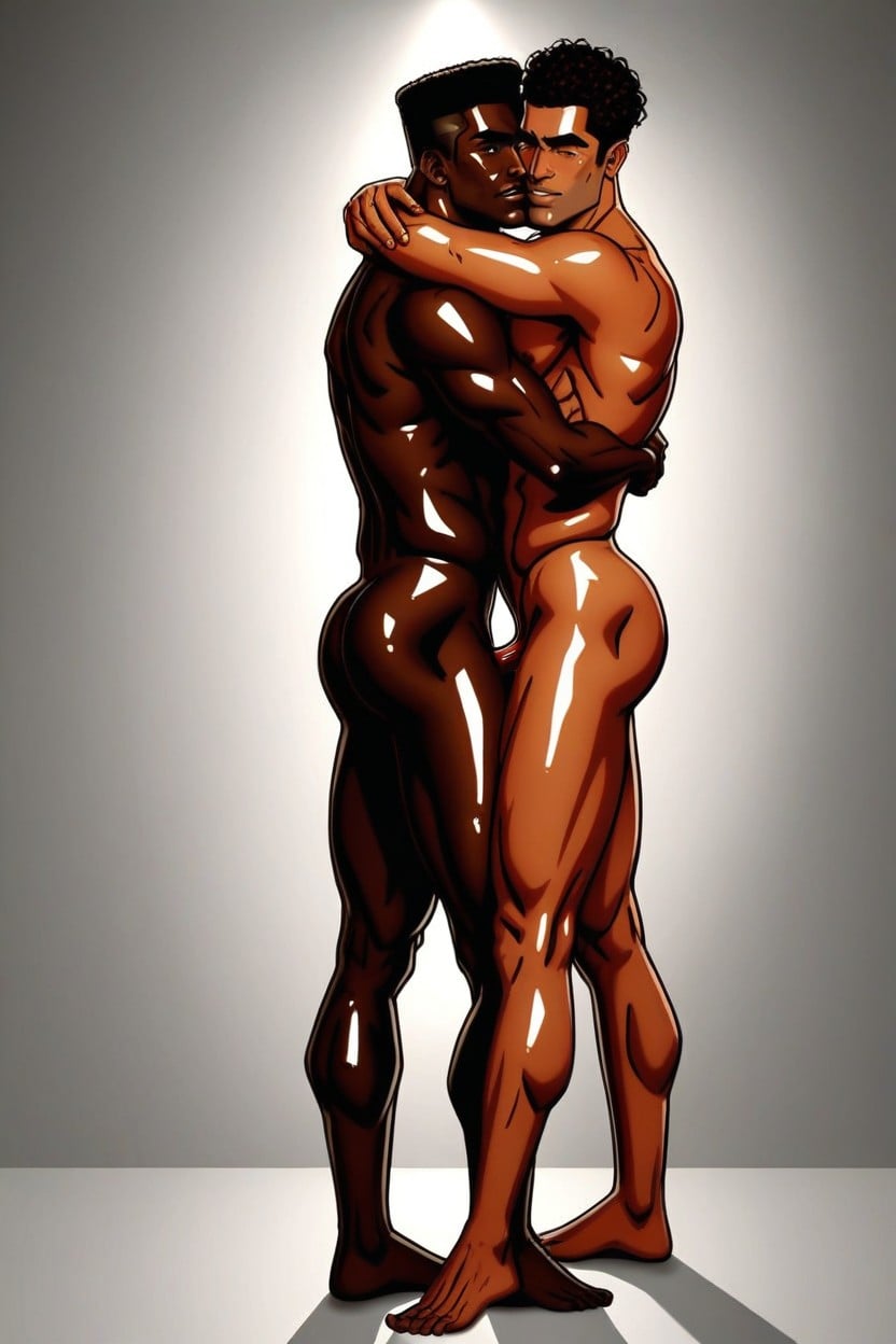 Black Man Is Embracing Indian Man From, Explicit Details, Lean 게이 AI 포르노
