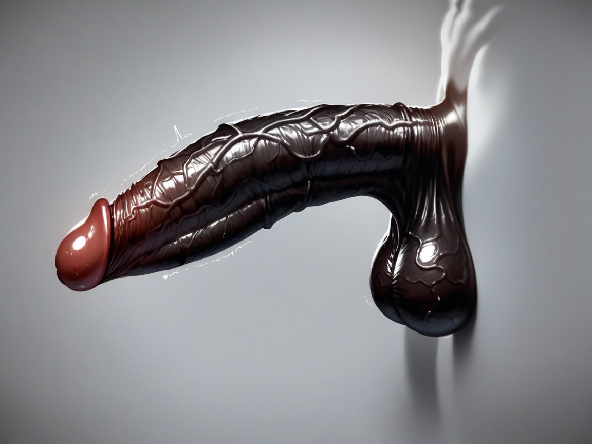 Deliciously Oiled, Thickest Girthy Black Penis, Intricate Skin Details AI Porn