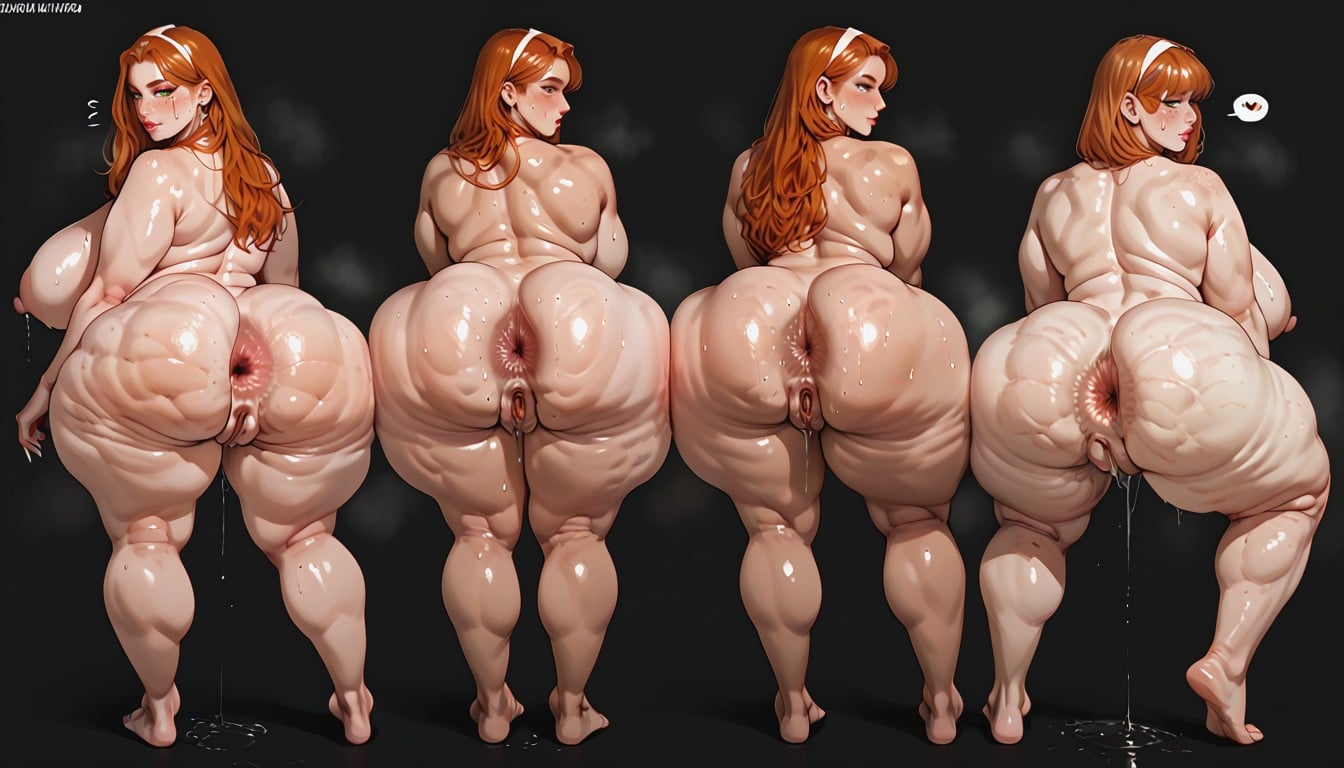 Bimbo Lips, Ginger, Background Is Only Black AI Porn