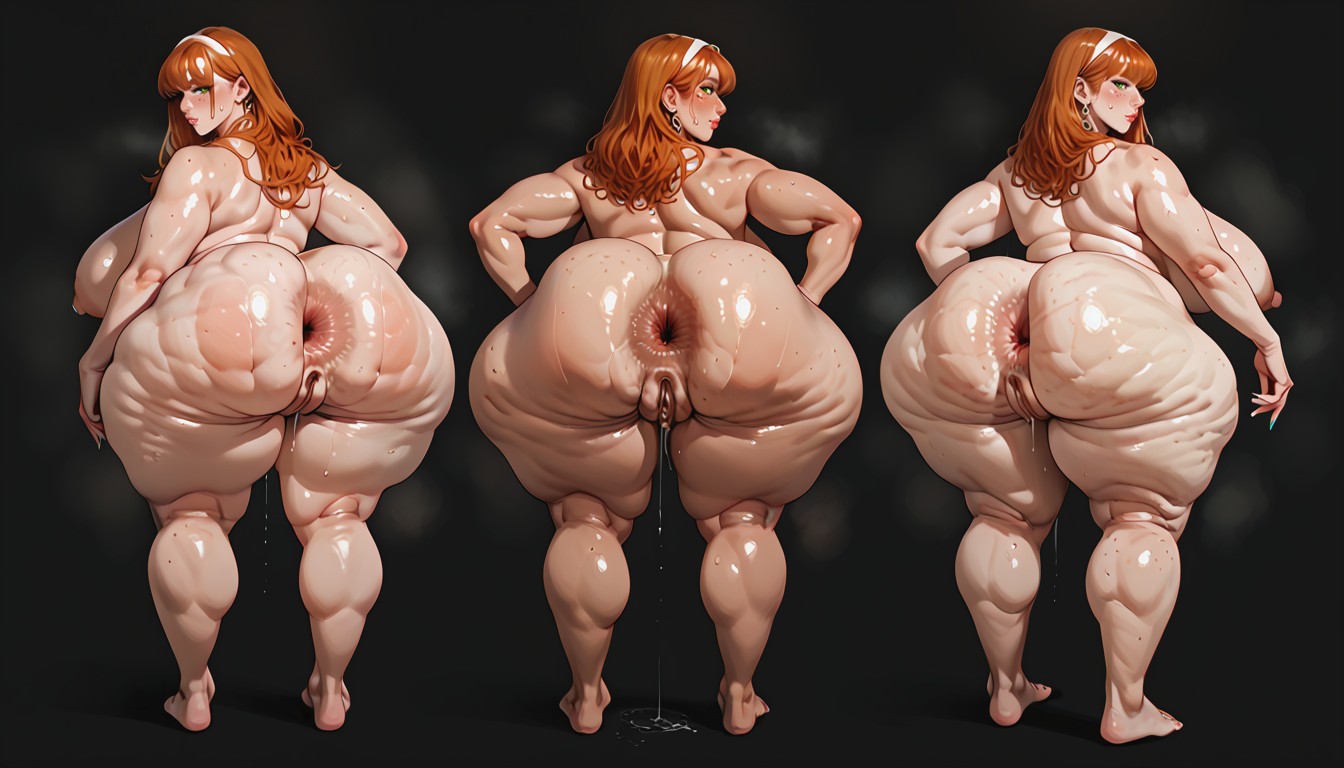 Muscular Bbw Calves, Pale White Mature Skin, Full Body AI Porn